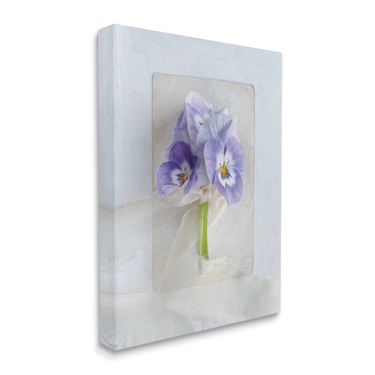 Stupell Industries Violets Wrapped in Sheer Soft Country Floral Canvas Wall Art